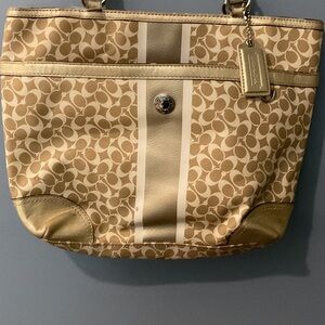 Stylish Gold and Cream Tote Bag